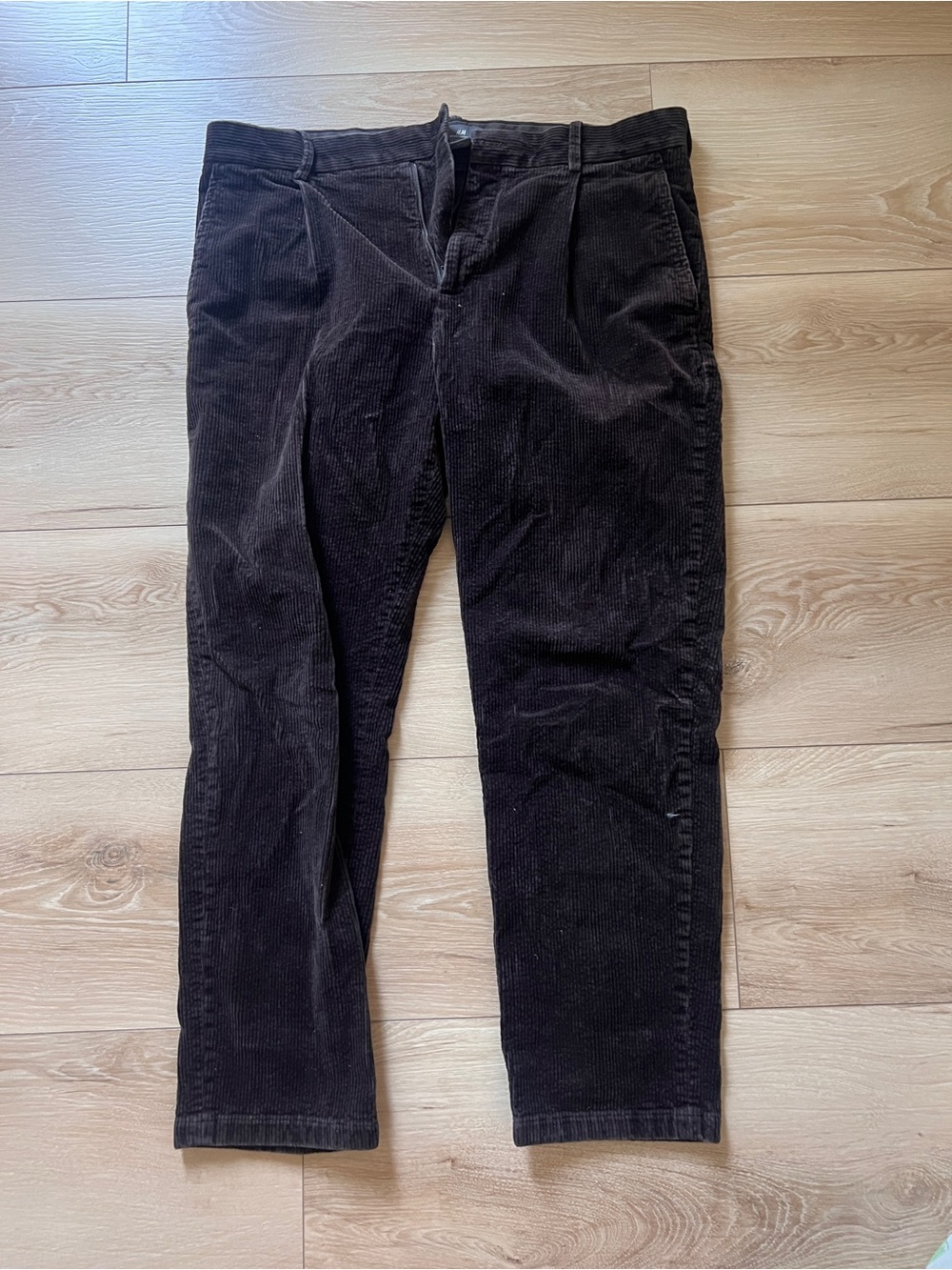 H&M Men's Dark Brown Corduroy Trousers